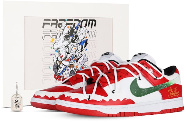 【客製化球鞋】Nike Dunk Low 聖誕故事 浪漫主題 畫冊 小眾高級 低筒 板鞋 男女同款 紅綠色 Buy 【客製化球鞋】Nike Dunk Low 聖誕故事 浪漫主題 畫冊 小眾高級 低筒 板鞋 男女同款 紅綠色