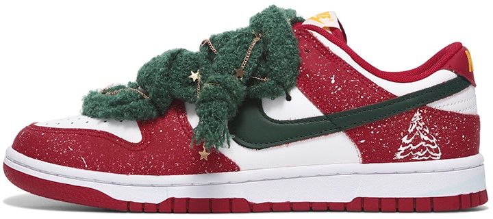 custom-shoes-nike-dunk-low-christmas-tree-snowflake-red