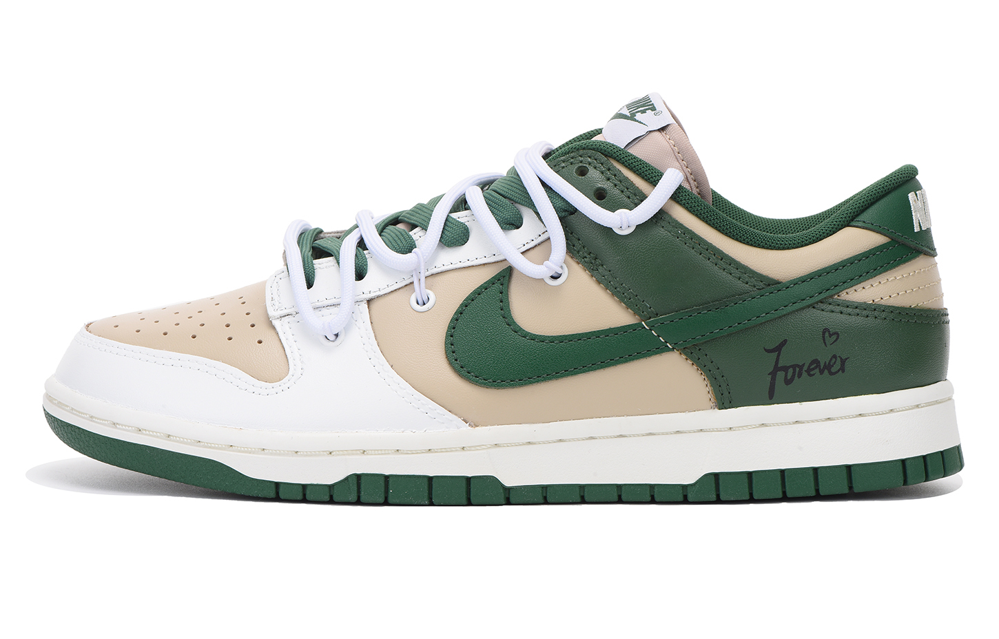 Buy [Sepatu Custom] Nike Dunk Low 'Christmas Vibe Hijau' FB7160-231(Team拾伍-男款白绿二)