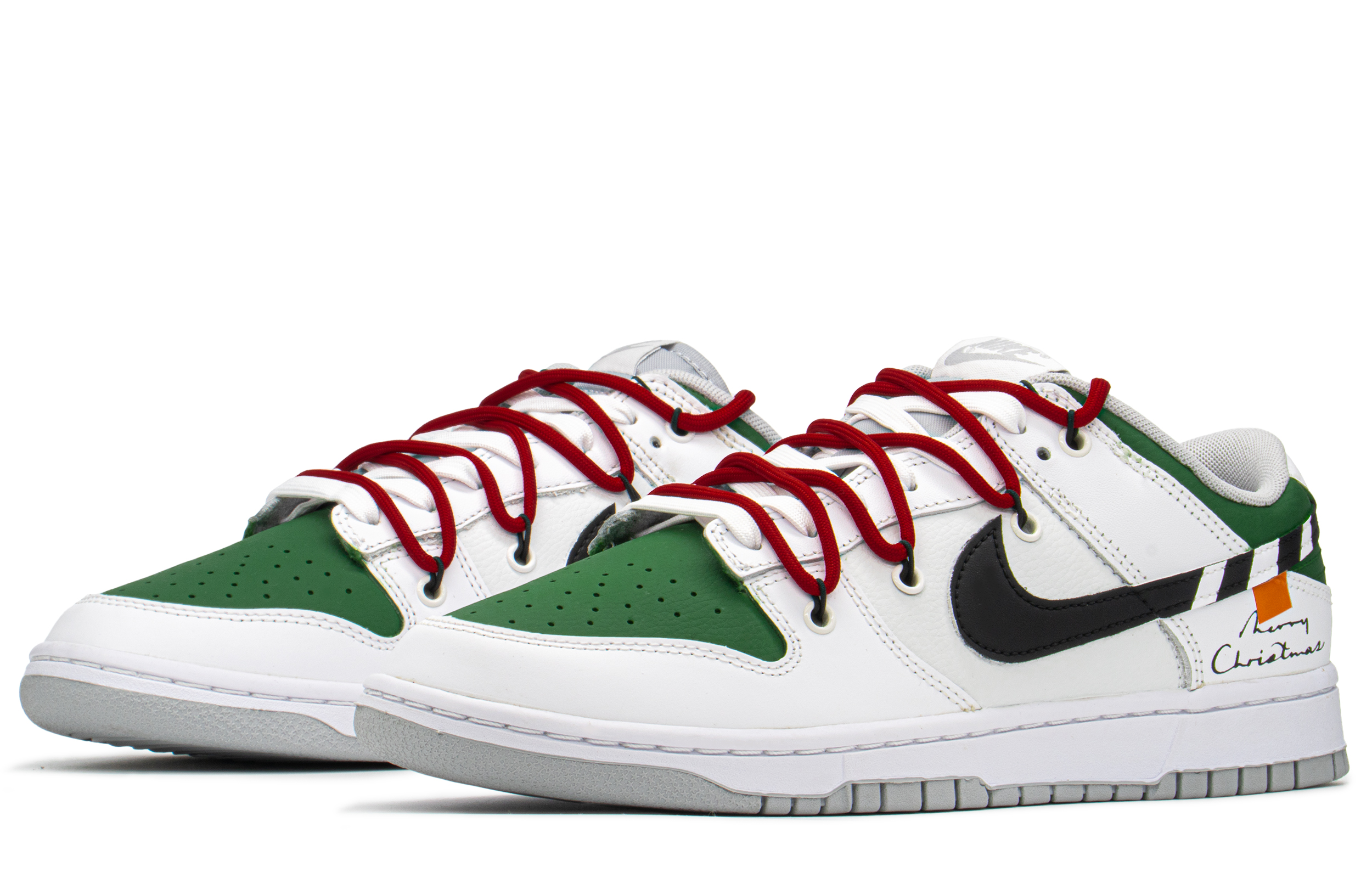 Lookbook [Kasut Custom] Nike Dunk Low 'Krismas Zebra' DJ6188-003(TeamA-DK圣诞绿文字S-BOX)