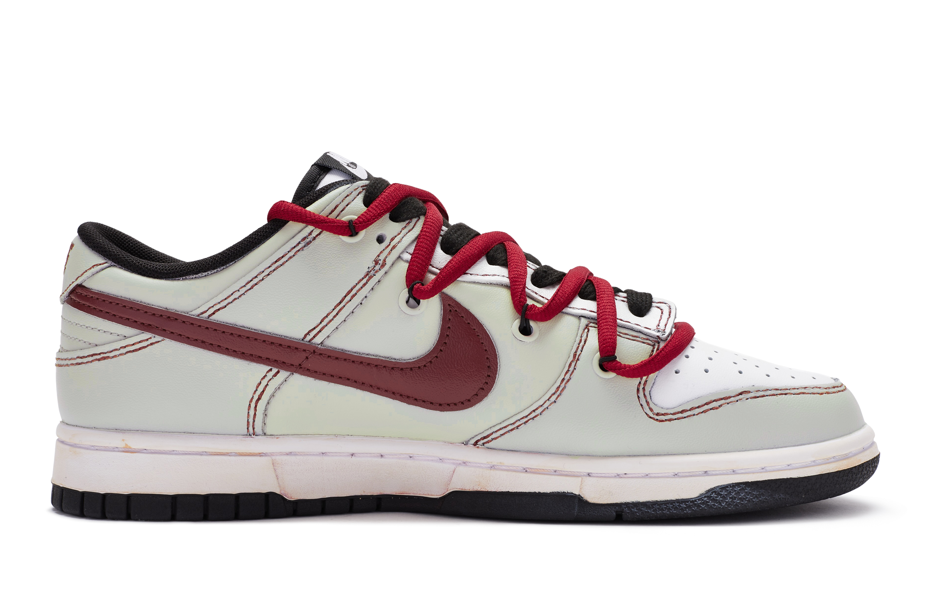 Order 나이키 덩크 로우 '시티 러브 - 화이트 블랙 레드' (커스텀) CW1590-100(TeamR-女款罗曼)