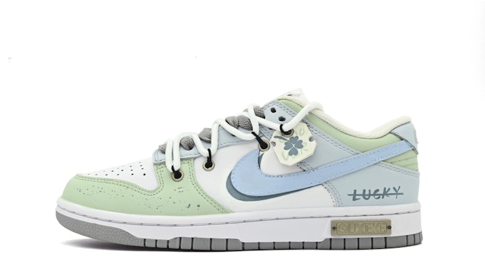 【訂製球鞋】Nike Dunk Low 幸運符號 四葉草 簡約 潑墨 解構 低筒 板鞋 男款 綠色 Buy 【訂製球鞋】Nike Dunk Low 幸運符號 四葉草 簡約 潑墨 解構 低筒 板鞋 男款 綠色