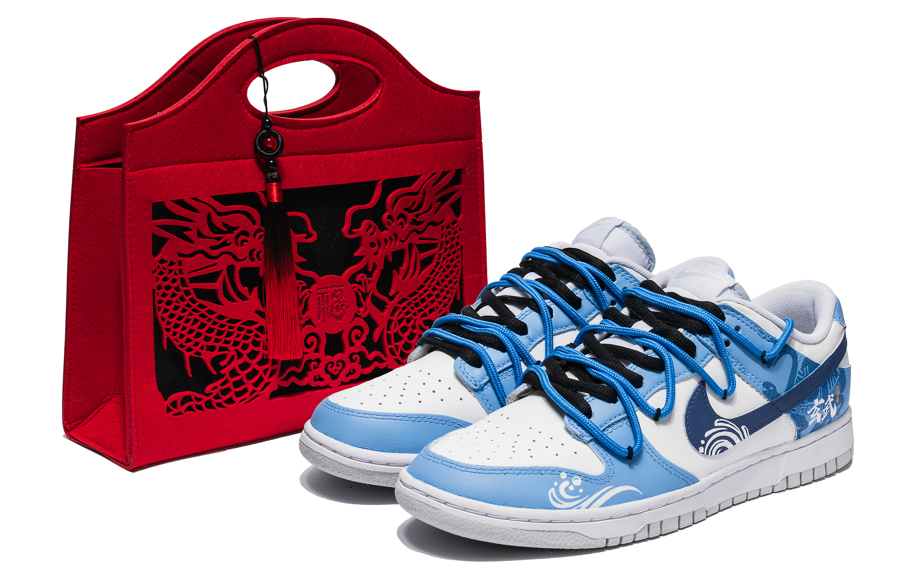 Order [Kasut Custom] Nike Dunk Low 'CNY Naga Azure & Air' DH9765-102(Team22-女款CNY玄武白蓝)