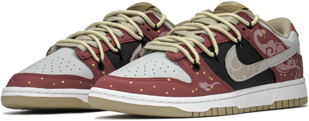 【定制球鞋】Nike Dunk Low CNY 特殊禮盒 雲紋 潑墨 解構鞋帶 低幫 板鞋 男款 紅棕 Lookbook 【定制球鞋】Nike Dunk Low CNY 特殊禮盒 雲紋 潑墨 解構鞋帶 低幫 板鞋 男款 紅棕