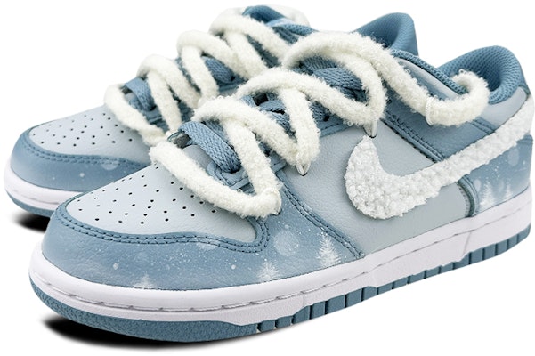 나이키 덩크 로우 '설경' (커스텀) DH9765-401(Team叁-女款毛钩冰雪S-BOX) Lookbook 나이키 덩크 로우 '설경' (커스텀) DH9765-401(Team叁-女款毛钩冰雪S-BOX)