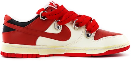 【定製球鞋】Nike Dunk Low Vibe風做舊 解構鞋帶 CNY虎年限定 3D燙印浮雕 中國風元寶 低幫 板鞋 男款 白紅 Order 【定製球鞋】Nike Dunk Low Vibe風做舊 解構鞋帶 CNY虎年限定 3D燙印浮雕 中國風元寶 低幫 板鞋 男款 白紅
