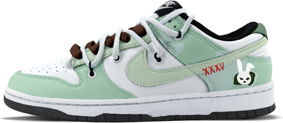 【訂製球鞋】 Nike Dunk Low 解構鞋帶 CNY兔年限定 特殊鞋盒 卡通兔子 低幫 板鞋 GS 綠白 Buy 【訂製球鞋】 Nike Dunk Low 解構鞋帶 CNY兔年限定 特殊鞋盒 卡通兔子 低幫 板鞋 GS 綠白