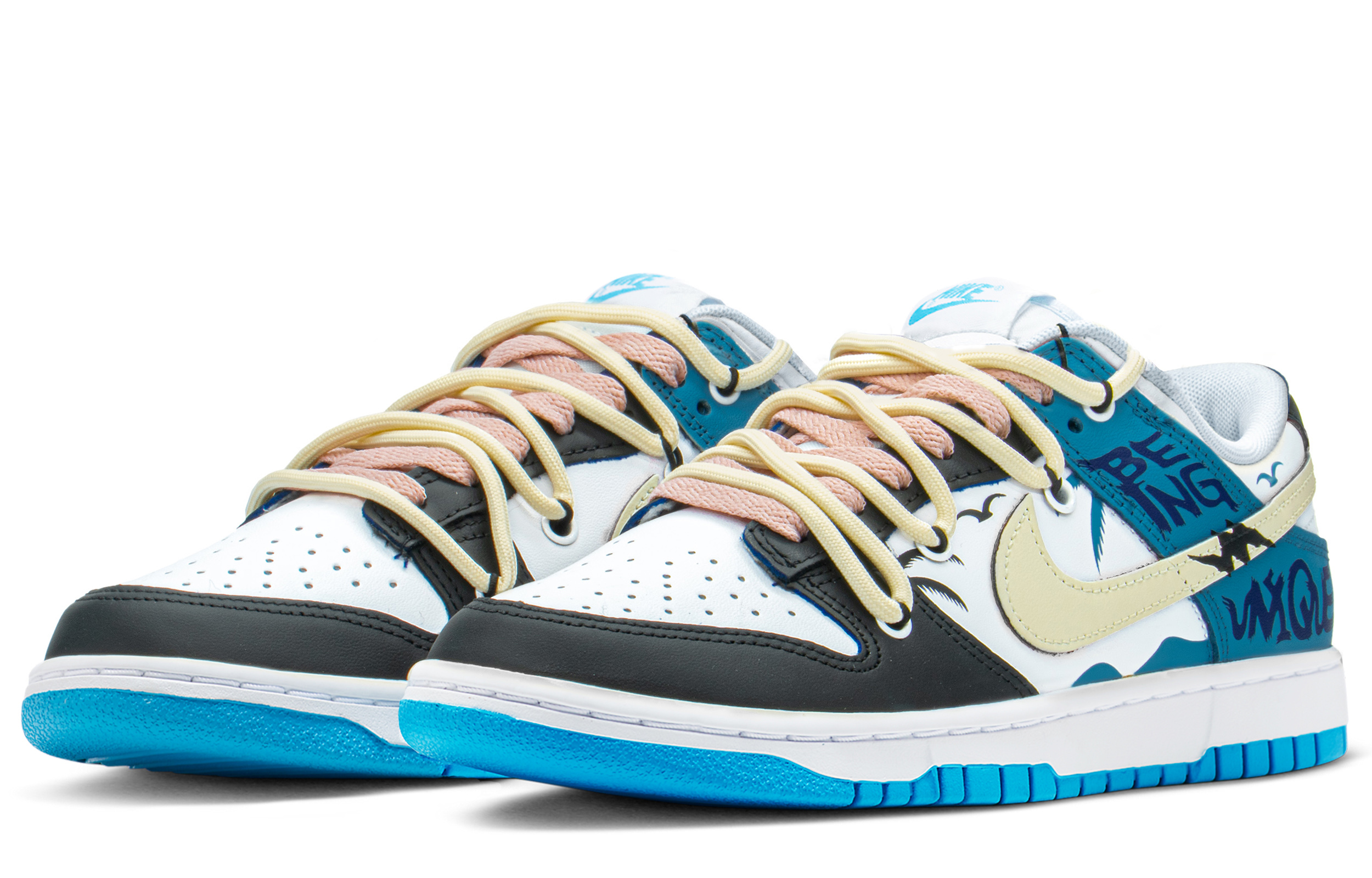 Lookbook [Sepatu Kustom] Nike Dunk Low 'Coast Deconstructed Biru-Coklat Muda' DV0831-001(TeamA-DK闪电海岸男S-BOX)