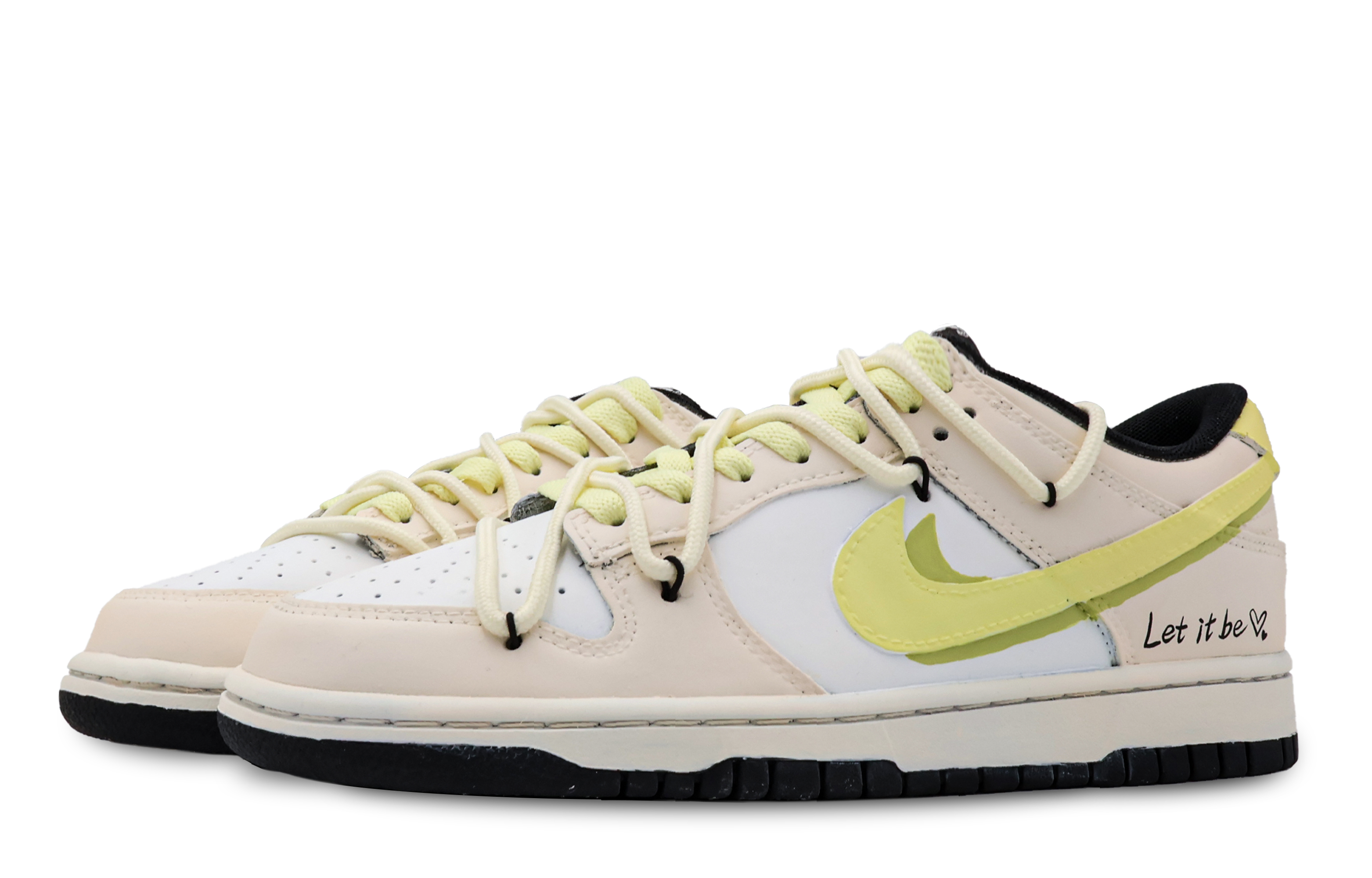 Shop [Kasut Custom] Nike Dunk Low 'Coklat & Kuning-Putih' DD1391-100(Team53-男款可可布尼朗)
