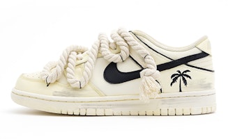 【定制球鞋】Nike Dunk Low 椰樹沙灘 粗麻繩打孔 做舊小眾 ins風 潮流 低幫 板鞋 GS 米色 Buy 【定制球鞋】Nike Dunk Low 椰樹沙灘 粗麻繩打孔 做舊小眾 ins風 潮流 低幫 板鞋 GS 米色