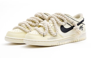 【定制球鞋】Nike Dunk Low 椰樹沙灘 粗麻繩打孔 做舊小眾 ins風 潮流 低幫 板鞋 GS 米色 Lookbook 【定制球鞋】Nike Dunk Low 椰樹沙灘 粗麻繩打孔 做舊小眾 ins風 潮流 低幫 板鞋 GS 米色