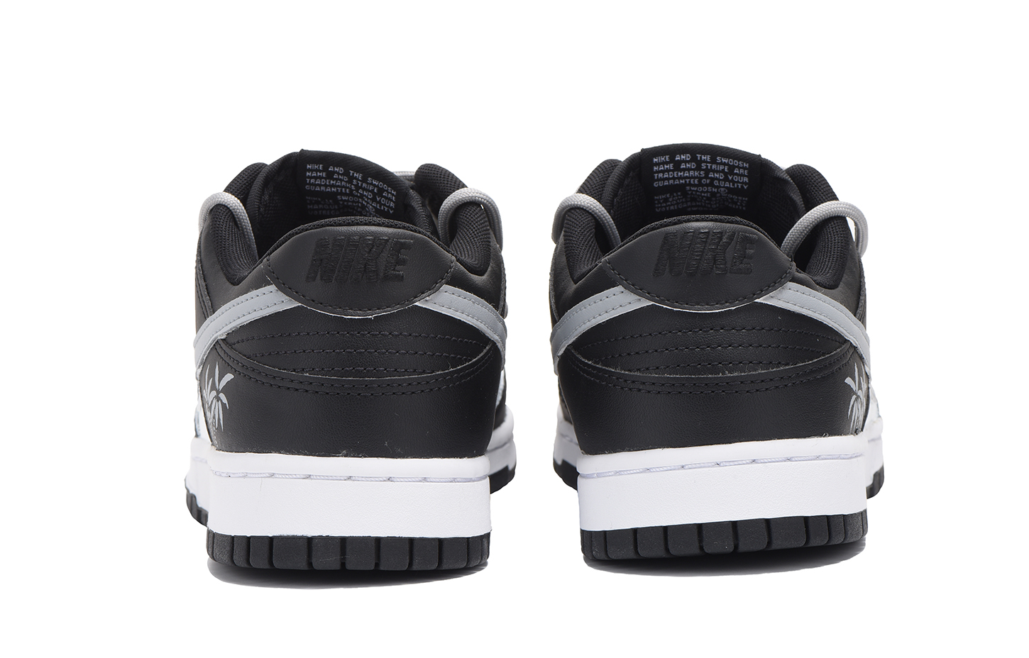 Shop [Kasut Custom] Nike Dunk Low 'Coconut Tree Deconstructed Hitam Putih Kelabu' DV0831-002(Team拾伍-男款灰椰子树三SBOX)