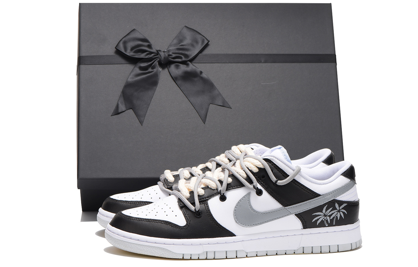 [Custom Shoes] Nike Dunk Low 'Coconut Tree Vibe Grey'