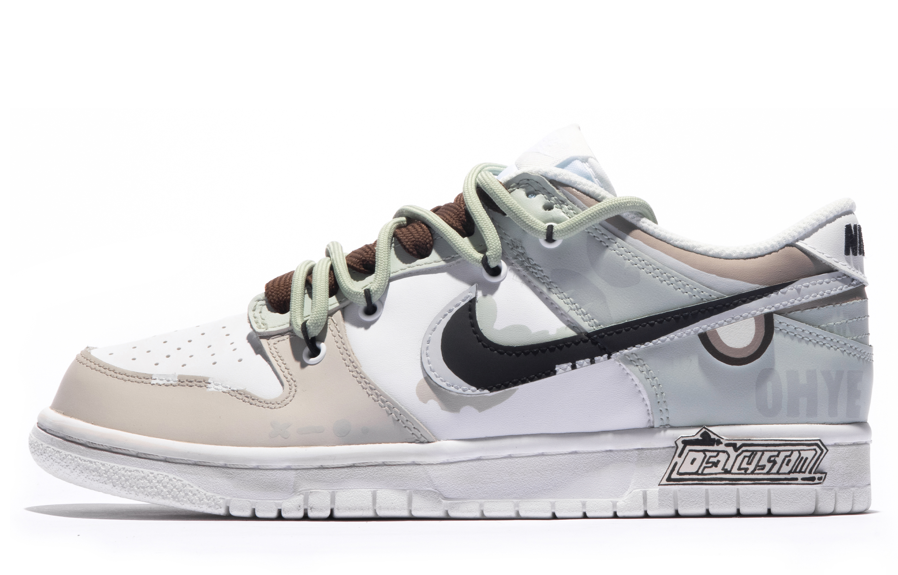 Buy [Kasut Custom] Nike Dunk Low 'Coconut White Graffiti' DH9765-100(TeamM-女款椰子水S-BOX)