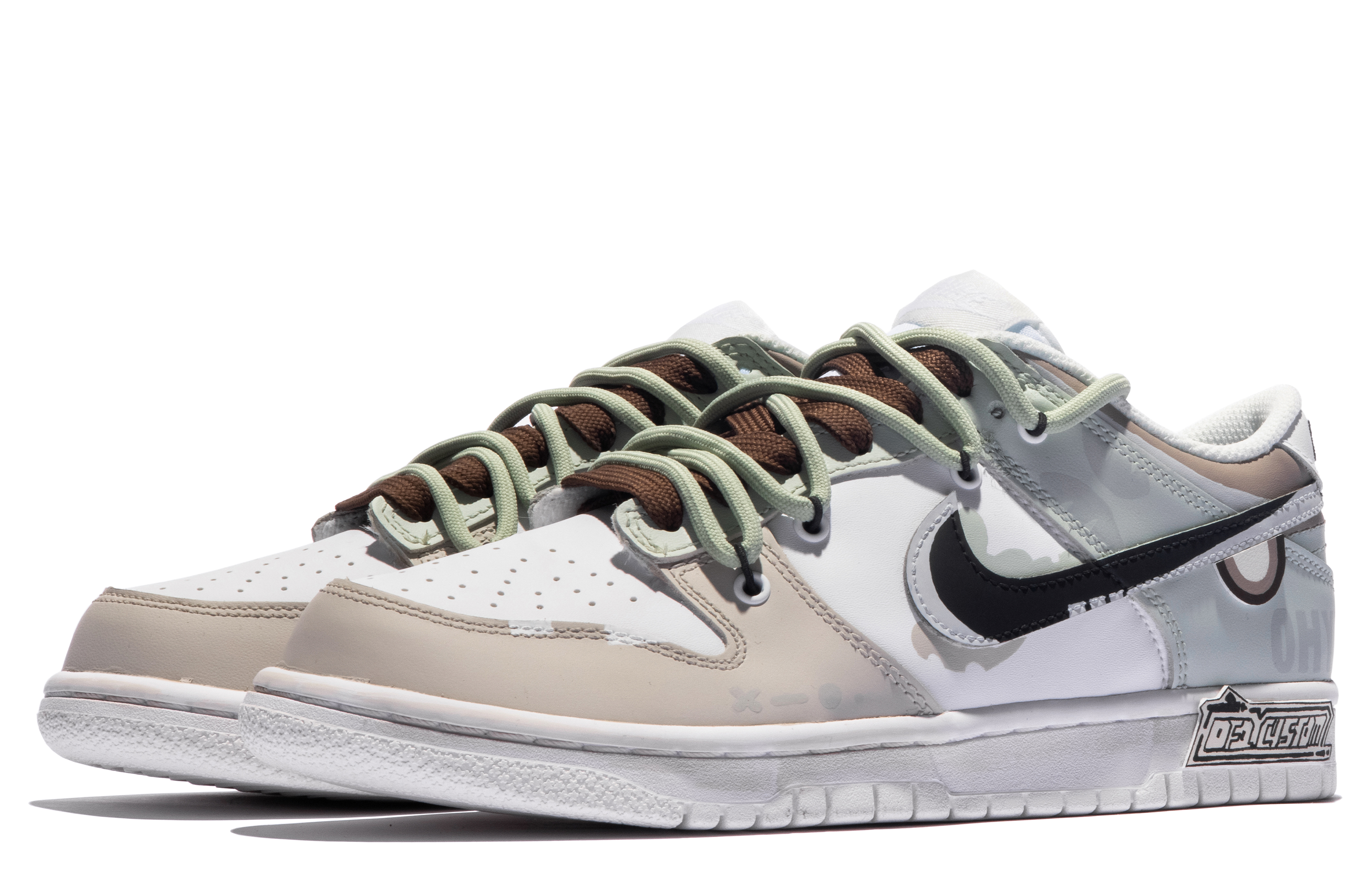 Lookbook [Kasut Custom] Nike Dunk Low 'Coconut White Graffiti' DH9765-100(TeamM-女款椰子水S-BOX)