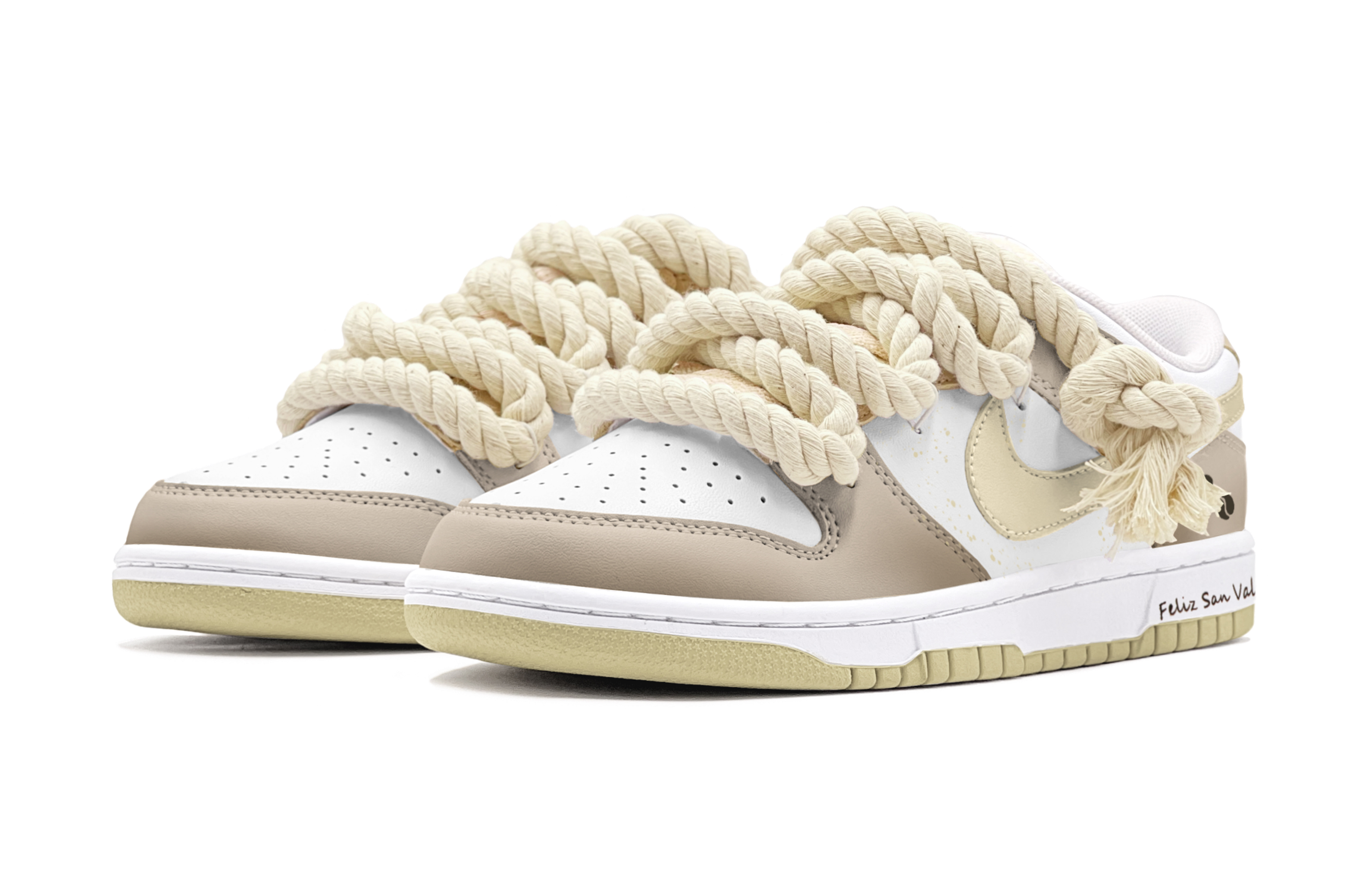 Lookbook 나이키 덩크 로우 '커피 그라데이션' (커스텀) DV0833-100(TeamS-复古咖啡豆S-BOX)