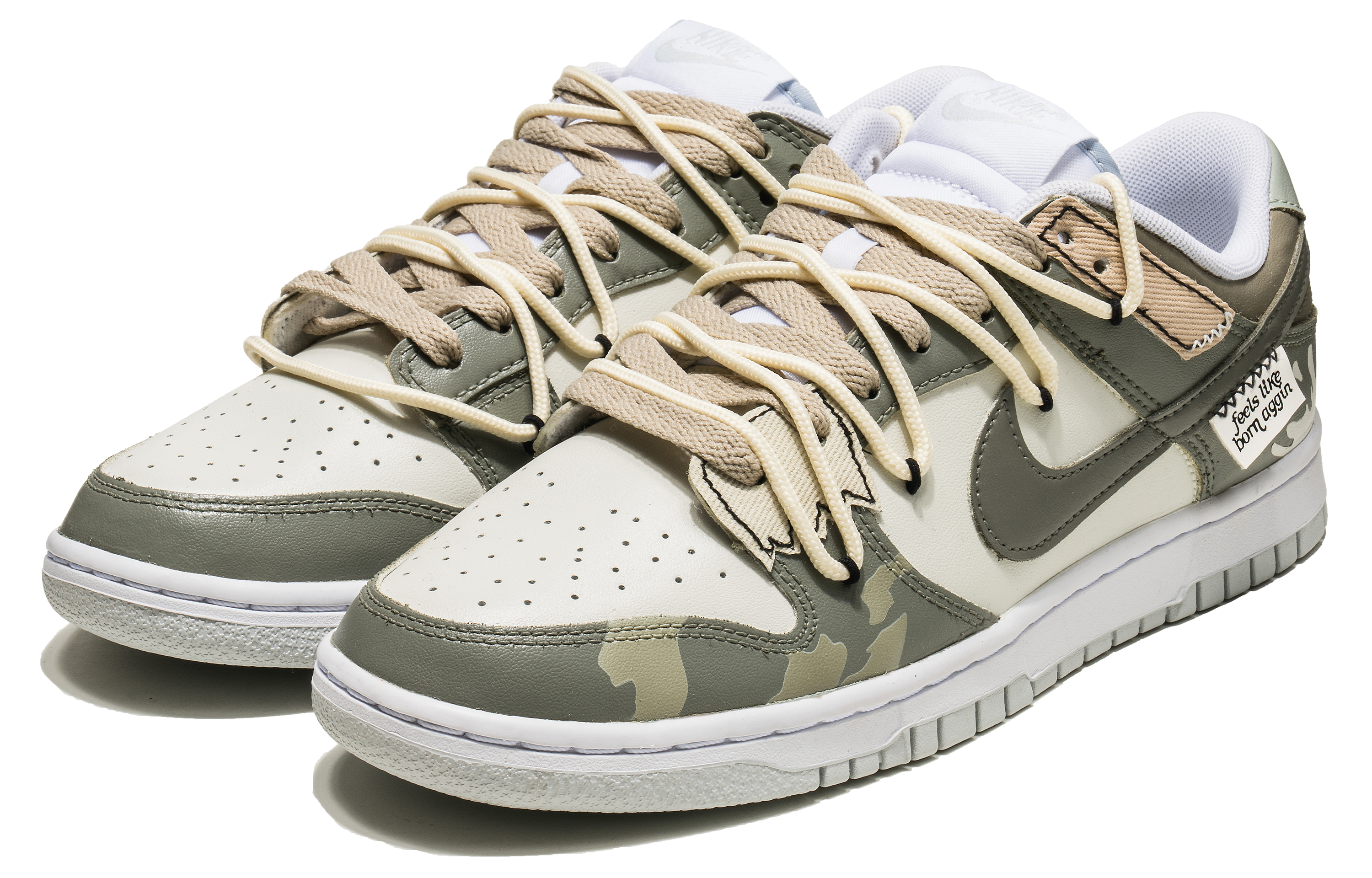 Shop [Sepatu Kustom] Nike Dunk Low 'Pahlawan Hutan Kopi' DV0831-101(TeamB-野战英豪)
