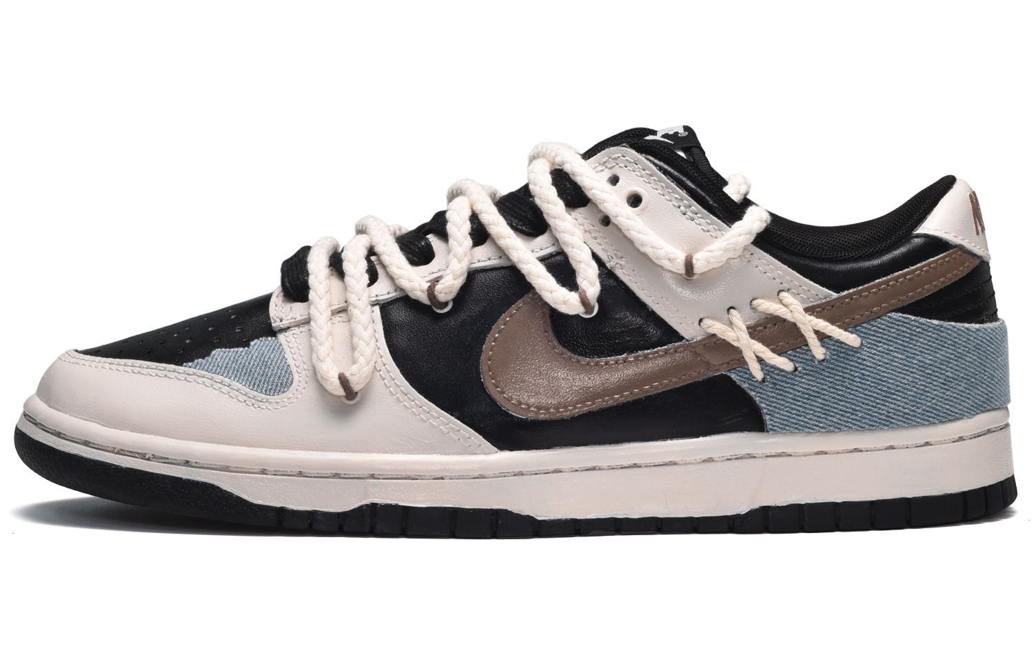 Buy [Sneaker Kustom] Nike Dunk Low 'Collegiate Deconstructed Hitam Kuning Coklat' DD1391-100(TeamE-男款手工缝线黑黄棕)