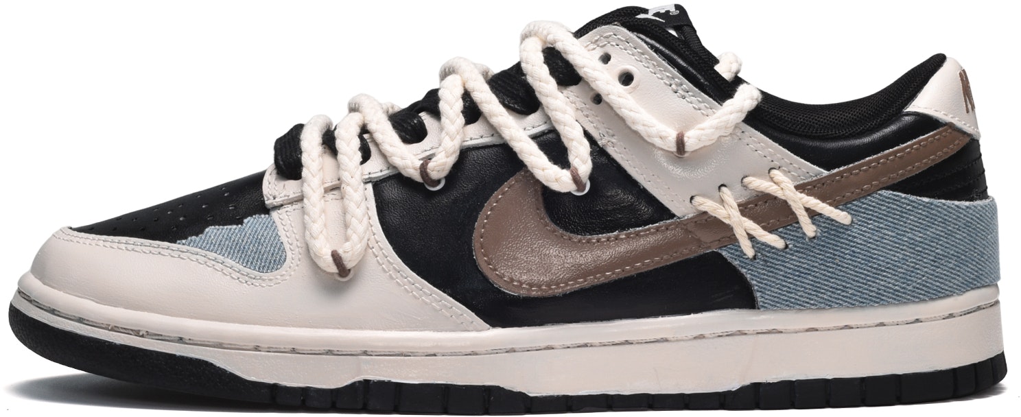 custom-shoes-nike-dunk-low-collegiate-deconstructed-black-yellow-brown