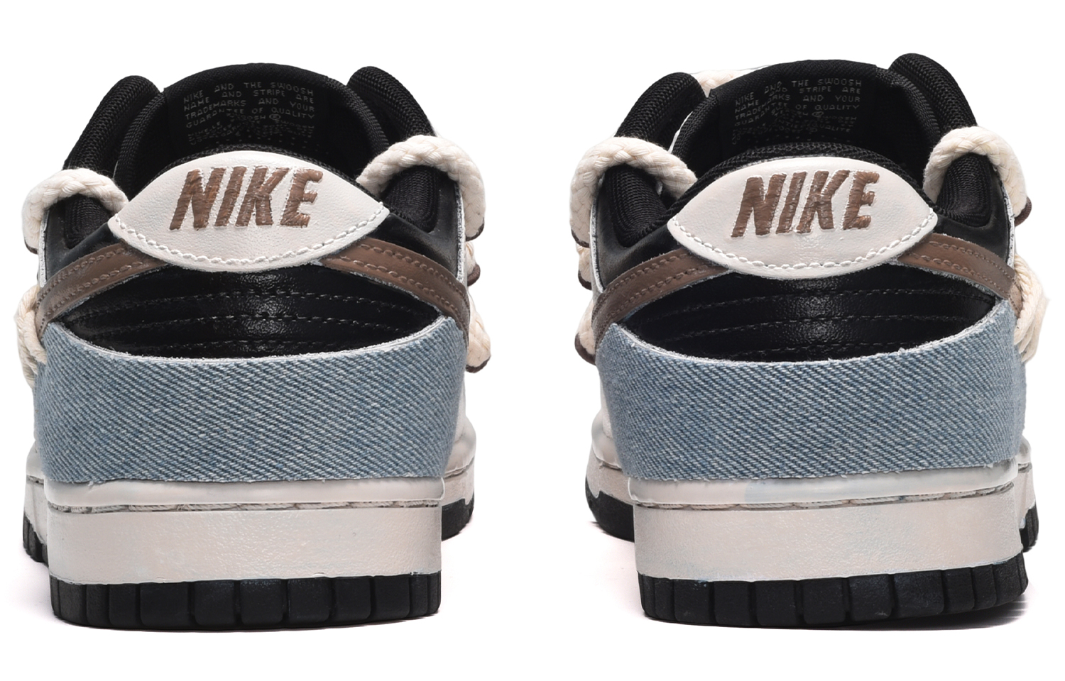 Shop [Sneaker Kustom] Nike Dunk Low 'Collegiate Deconstructed Hitam Kuning Coklat' DD1391-100(TeamE-男款手工缝线黑黄棕)