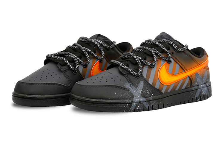 Lookbook [Kasut Custom] Nike Dunk Low 'Combat Laser Oren Hitam' DH9765-002(Team7-女款机能风战斗激光)