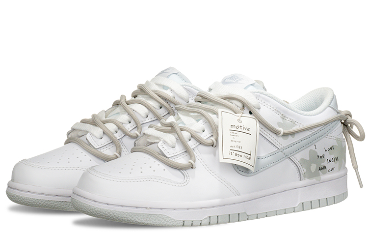 Shop 【定製球鞋】Nike Dunk Low 告白 高級簡約 清新系 甜美少女感 手繪 高街 解構 低筒 板鞋 GS 白