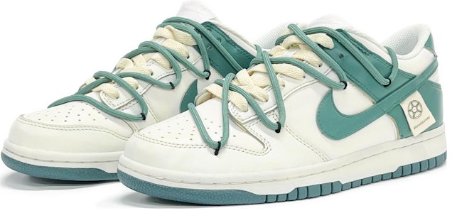 【定制球鞋】Nike Dunk Low 特殊禮盒 復古解構風 做舊貼標 清新高街 低幫 板鞋 GS 銅綠色 Lookbook 【定制球鞋】Nike Dunk Low 特殊禮盒 復古解構風 做舊貼標 清新高街 低幫 板鞋 GS 銅綠色