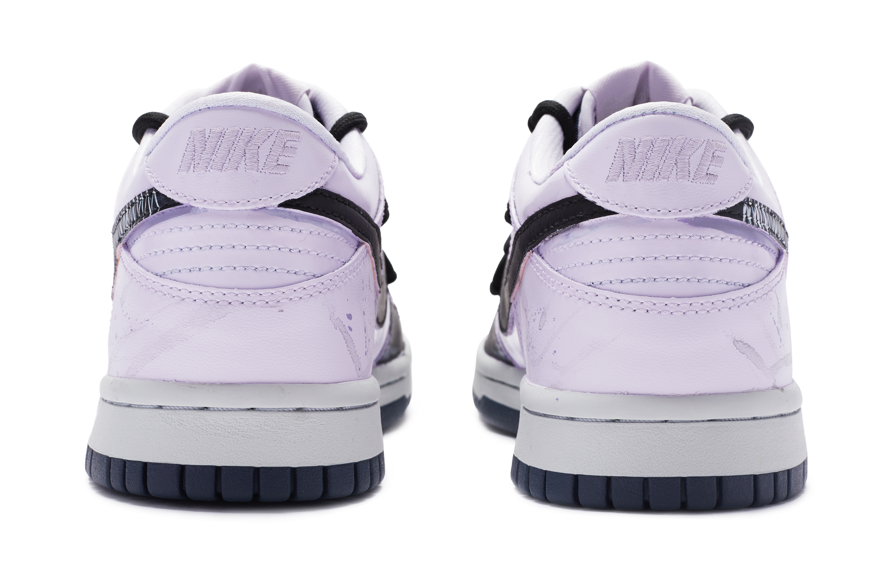 Shop 【訂製球鞋】Nike Dunk Low Copper Swoosh 國風 落英 解構 手繪噴繪 低幫 板鞋 GS 紫黑