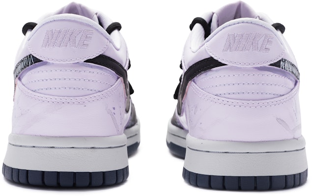 【訂製球鞋】Nike Dunk Low Copper Swoosh 國風 落英 解構 手繪噴繪 低幫 板鞋 GS 紫黑 Shop 【訂製球鞋】Nike Dunk Low Copper Swoosh 國風 落英 解構 手繪噴繪 低幫 板鞋 GS 紫黑