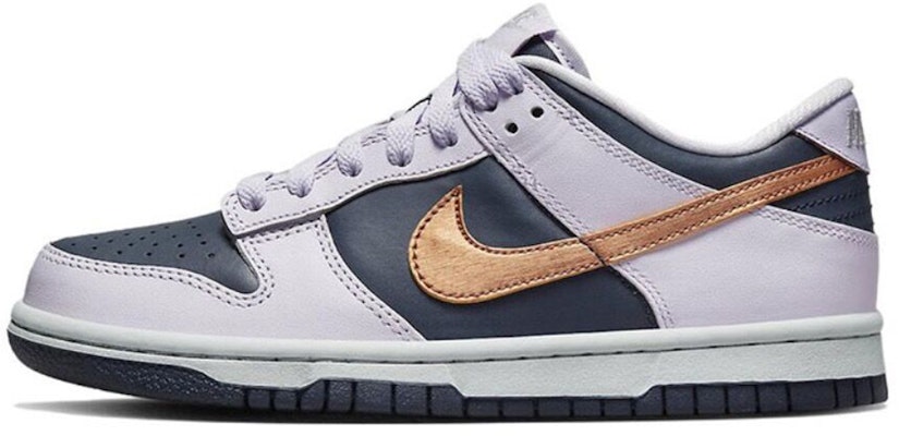 【訂製球鞋】Nike Dunk Low Copper Swoosh 國風 落英 解構 手繪噴繪 低幫 板鞋 GS 紫黑 Purchase 【訂製球鞋】Nike Dunk Low Copper Swoosh 國風 落英 解構 手繪噴繪 低幫 板鞋 GS 紫黑