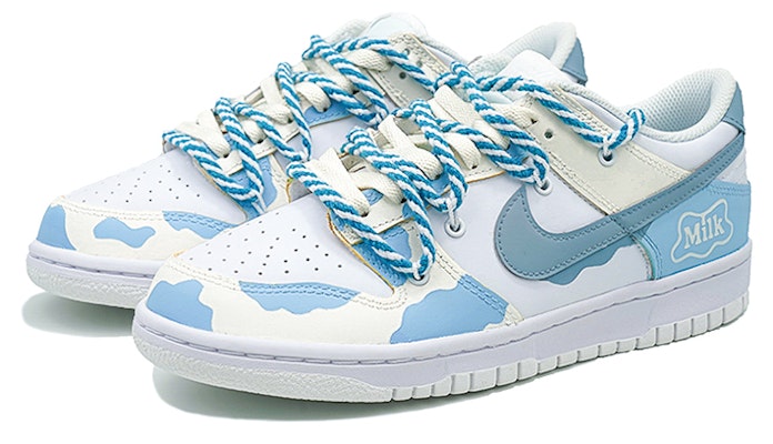 【定制鞋款】耐克Dunk Low '牛纹牛奶蓝' DH9765-100(Team27-女款新鲜牛乳奶蓝白) Lookbook 【定制鞋款】耐克Dunk Low '牛纹牛奶蓝' DH9765-100(Team27-女款新鲜牛乳奶蓝白)