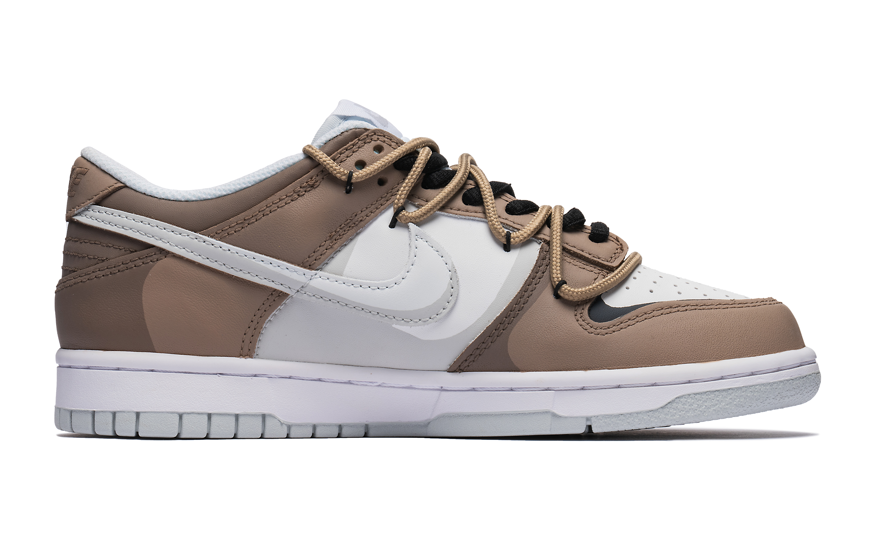 Lookbook 나이키 덩크 로우 '크랙 패턴 화이트브라운' (커스텀) DH9765-102(Team22-美拉德爆裂纹)