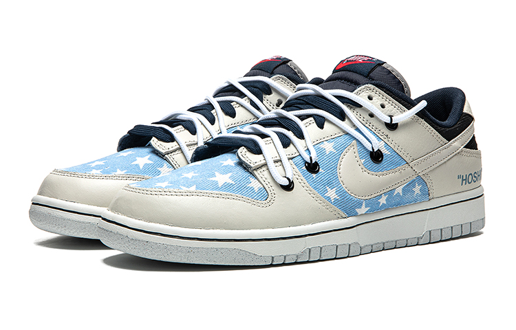 Lookbook [Zapatillas Personalizadas] Nike Dunk Low 'Crema Azul' DM0108-400(Team22-男款五角星蓝A-BOX)