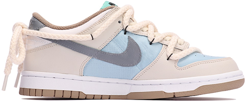 【定制球鞋】Nike Dunk Low 奶油棉花糖 清新藍 vibe風 解構雙鞋帶 低幫 板鞋 GS 藍咖色 Order 【定制球鞋】Nike Dunk Low 奶油棉花糖 清新藍 vibe風 解構雙鞋帶 低幫 板鞋 GS 藍咖色