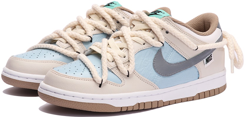 【定制球鞋】Nike Dunk Low 奶油棉花糖 清新藍 vibe風 解構雙鞋帶 低幫 板鞋 GS 藍咖色 Lookbook 【定制球鞋】Nike Dunk Low 奶油棉花糖 清新藍 vibe風 解構雙鞋帶 低幫 板鞋 GS 藍咖色