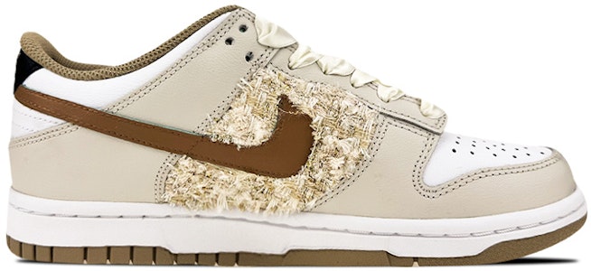 【定制球鞋】 Nike Dunk Low 小香貼布 秋冬 絲綢鞋帶 塗鴉 低幫 板鞋 GS 米棕 Order 【定制球鞋】 Nike Dunk Low 小香貼布 秋冬 絲綢鞋帶 塗鴉 低幫 板鞋 GS 米棕