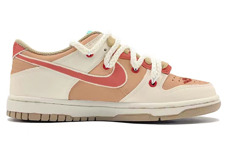 Order 【定製球鞋】Nike Dunk Low 解構鞋帶 英文字母 高街 低幫 板鞋 GS 米橙色