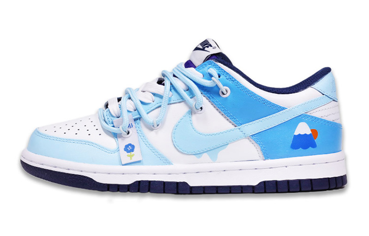 Buy Nike Dunk Low カスタム「雪峰」(ゆきほう) DH9765-300(TeamF-女款雪山白蓝)
