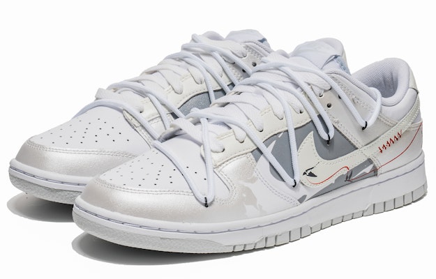 【定製球鞋】Nike Dunk Low 杜鵑 紅線 新中式 珠光銀 雙鉤 特殊鞋盒 低筒 板鞋 GS 灰白銀 Lookbook 【定製球鞋】Nike Dunk Low 杜鵑 紅線 新中式 珠光銀 雙鉤 特殊鞋盒 低筒 板鞋 GS 灰白銀