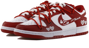 【訂製球鞋】Nike Dunk Low 塗鴉愛情 愛情丘比特箭 情人節 低幫 板鞋 男款 白紅 Lookbook 【訂製球鞋】Nike Dunk Low 塗鴉愛情 愛情丘比特箭 情人節 低幫 板鞋 男款 白紅