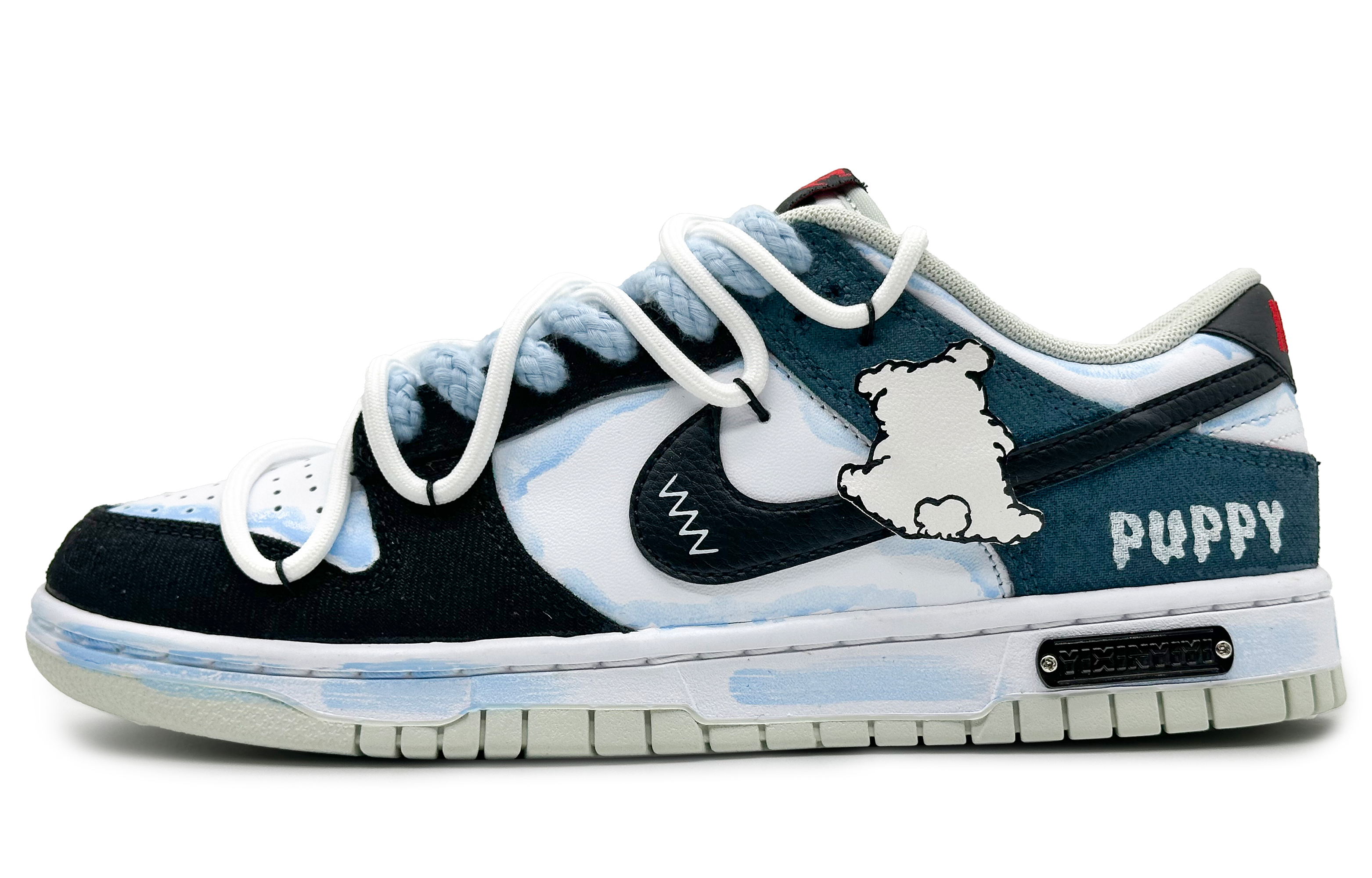 Order [Kasut Custom] Nike Dunk Low 'Curious World Biru Hitam' DV0827-100(Team16-趴趴狗蓝黑礼BX)