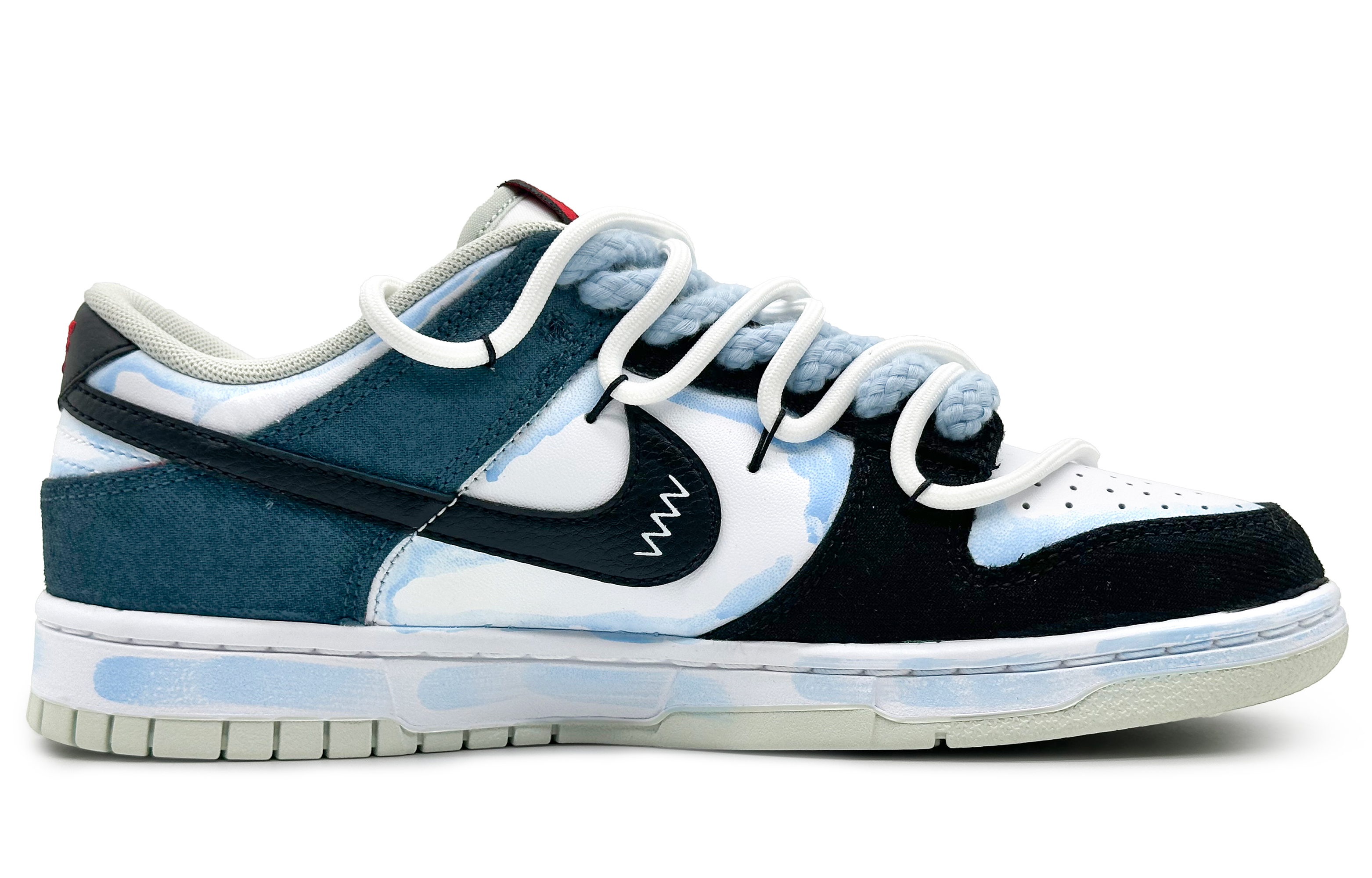 Lookbook [Kasut Custom] Nike Dunk Low 'Curious World Biru Hitam' DV0827-100(Team16-趴趴狗蓝黑礼BX)