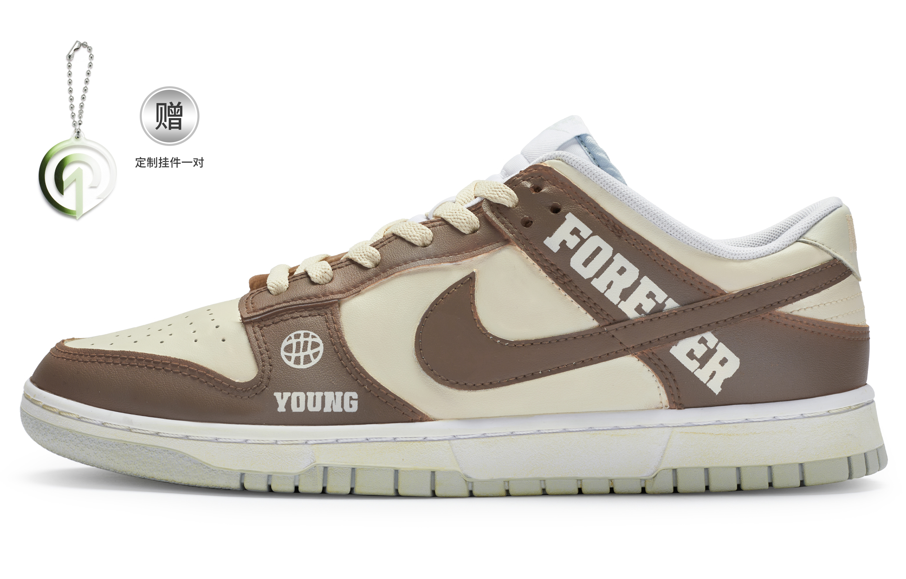 Buy 나이키 덩크 로우 '커스텀 베이지 브라운' (56 characters) DV0831-101(Team80-男款复古美高米白棕)