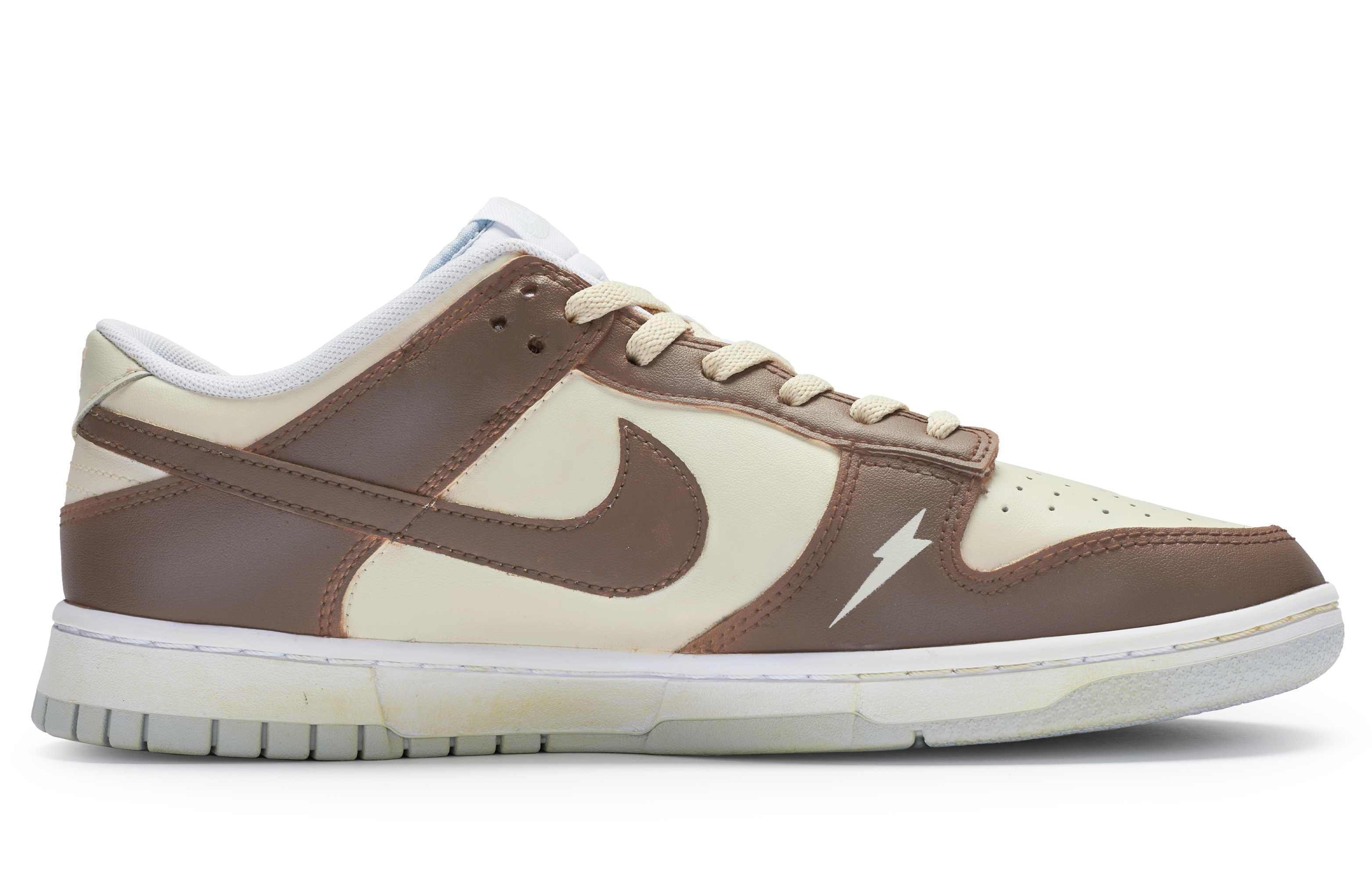 Order 나이키 덩크 로우 '커스텀 베이지 브라운' (56 characters) DV0831-101(Team80-男款复古美高米白棕)