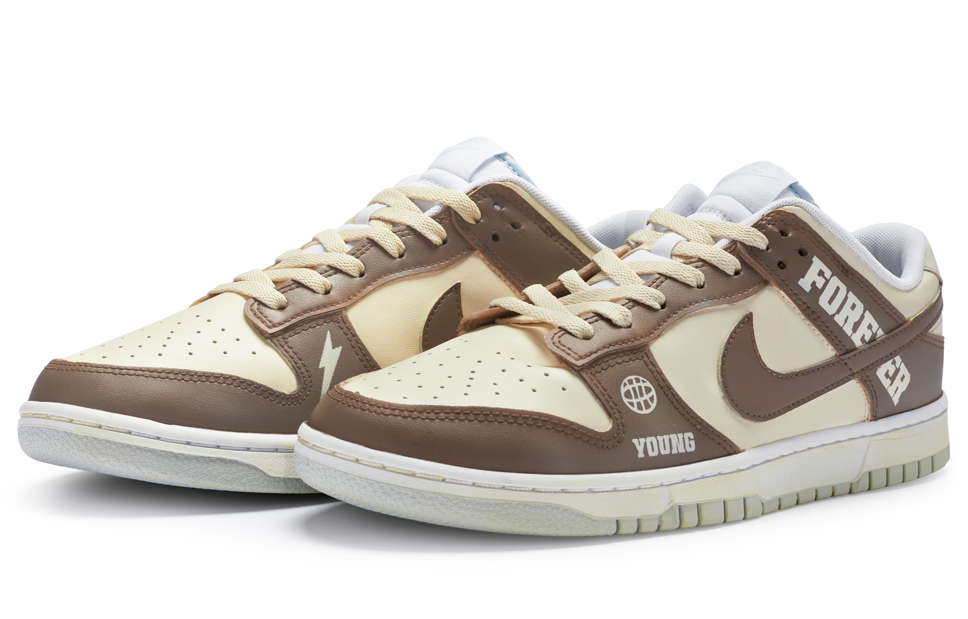 Lookbook 나이키 덩크 로우 '커스텀 베이지 브라운' (56 characters) DV0831-101(Team80-男款复古美高米白棕)