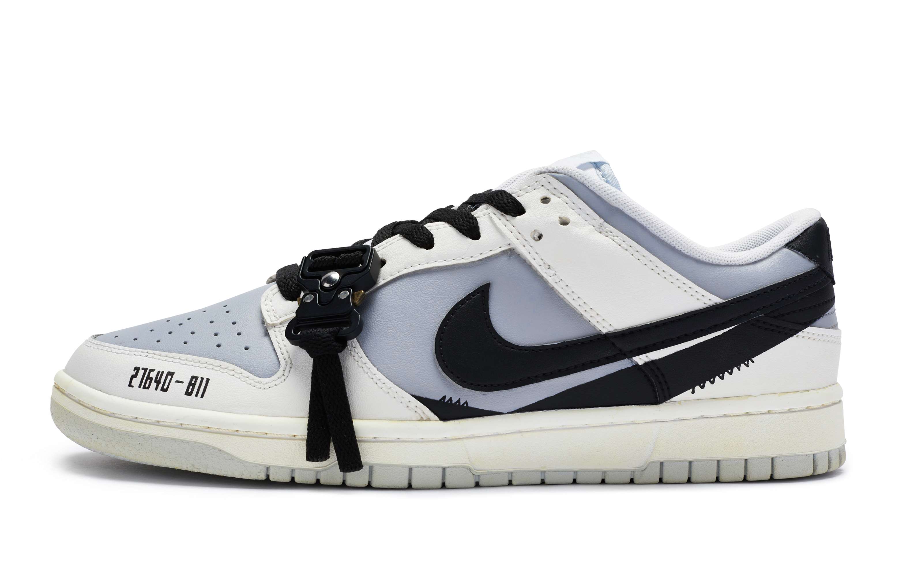 Buy [Kasus Kasut] Nike Dunk Low 'Hitam Putih Kelabu Tersuai' DH9765-102-444123