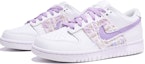 Lookbook 【定製球鞋】Nike Dunk Low 小香風 手工縫紉 貼布 復古 簡約 重工 低幫 板鞋 GS 白粉紫