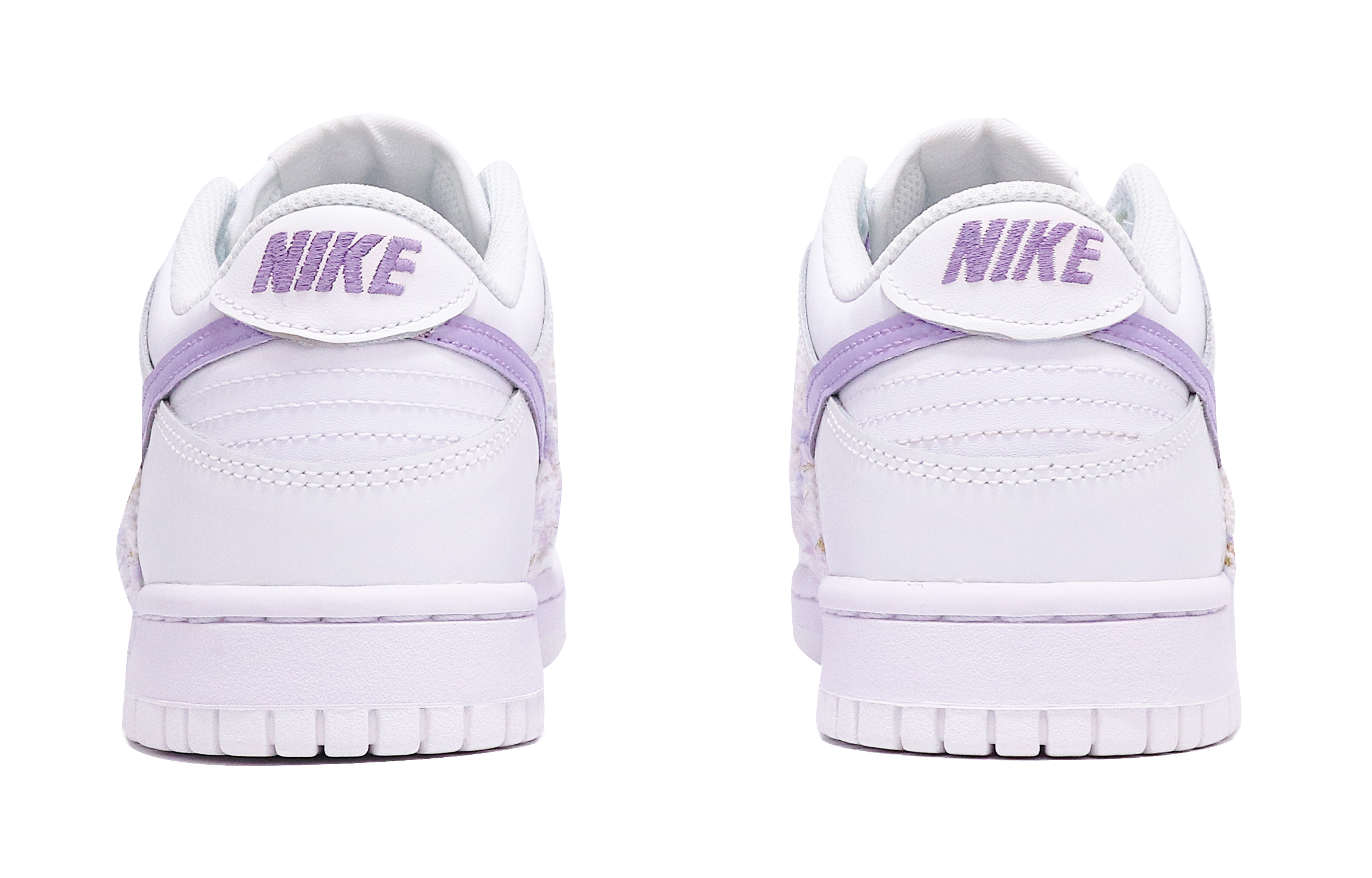 Purchase 【定製球鞋】Nike Dunk Low 小香風 手工縫紉 貼布 復古 簡約 重工 低幫 板鞋 GS 白粉紫