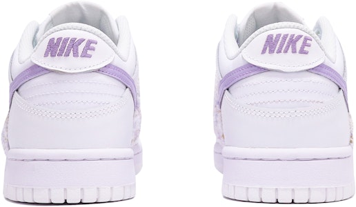 【定製球鞋】Nike Dunk Low 小香風 手工縫紉 貼布 復古 簡約 重工 低幫 板鞋 GS 白粉紫 Purchase 【定製球鞋】Nike Dunk Low 小香風 手工縫紉 貼布 復古 簡約 重工 低幫 板鞋 GS 白粉紫