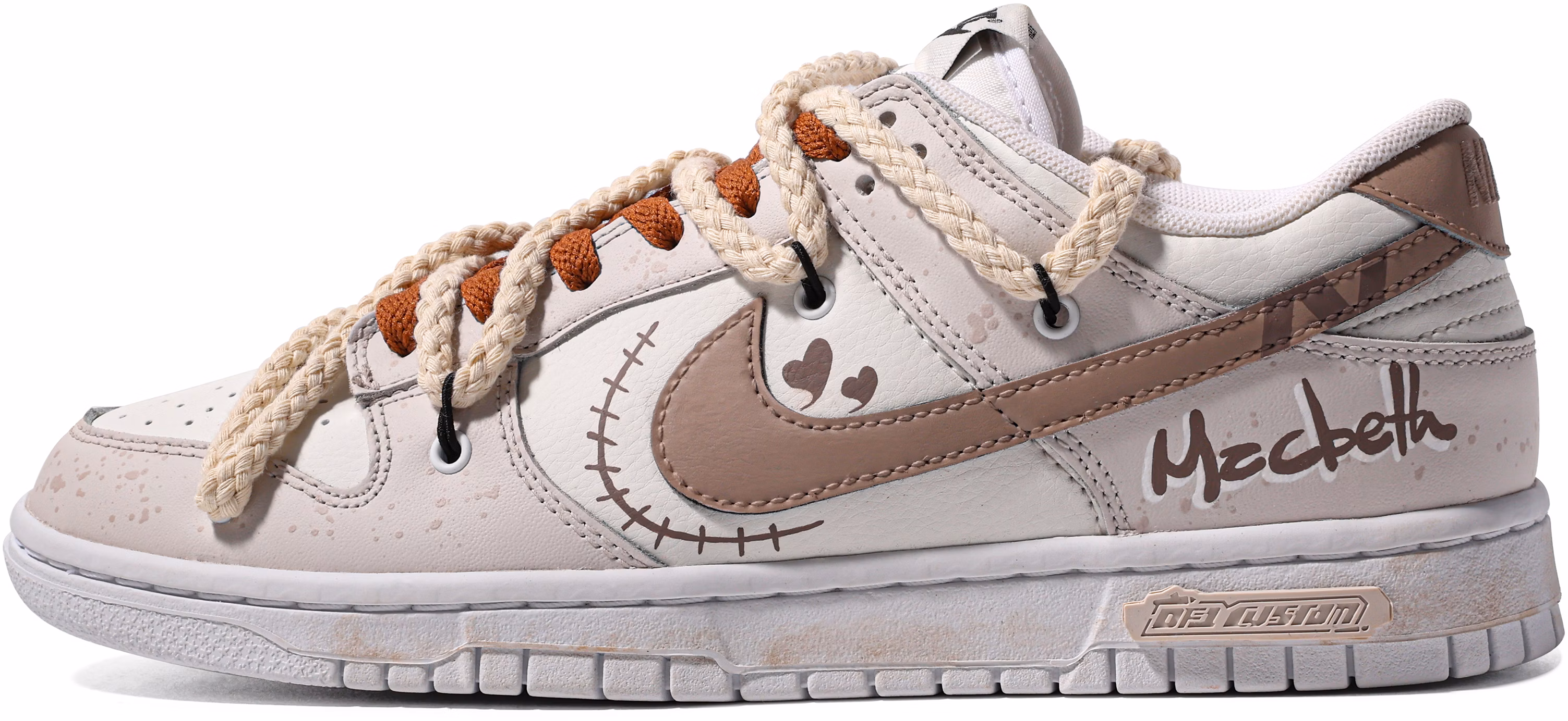 custom-shoes-nike-dunk-low-custom-da-vinci-mac-beth-brown-beige
